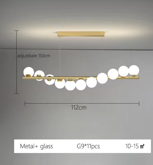 Modern Glass Chandelier Pearl Ball Led Hanging Pendant Lights for Staircase Home