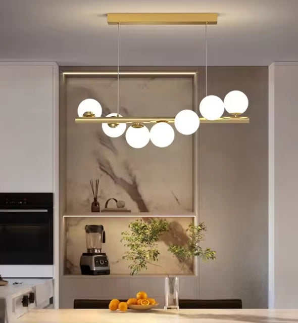 Modern Glass Chandelier Pearl Ball Led Hanging Pendant Lights for Staircase Home