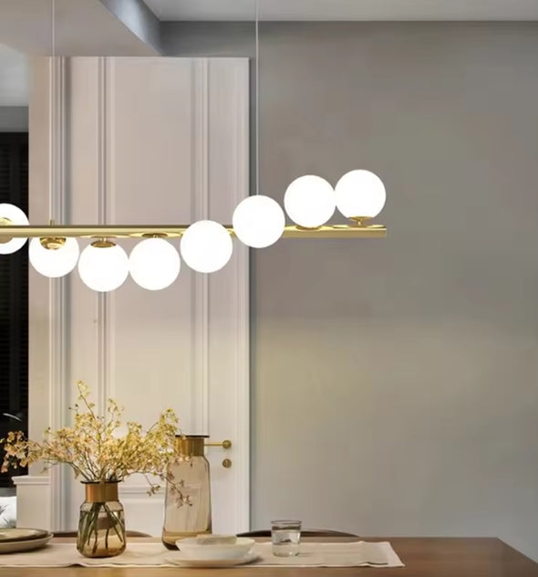 Modern Glass Chandelier Pearl Ball Led Hanging Pendant Lights for Staircase Home