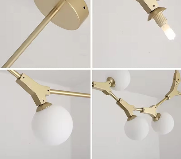 Crystal Glass Ball Chandelier Modern Hanging Pendant Lights for Staircase Hotel