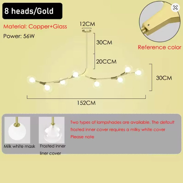 Crystal Glass Ball Chandelier Modern Hanging Pendant Lights for Staircase Hotel