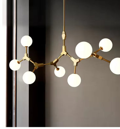 Crystal Glass Ball Chandelier Modern Hanging Pendant Lights for Staircase Hotel