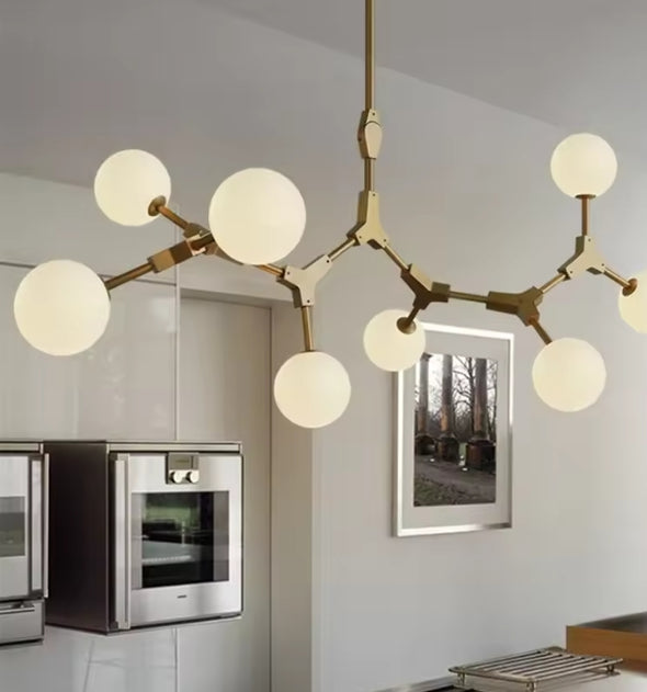 Crystal Glass Ball Chandelier Modern Hanging Pendant Lights for Staircase Hotel