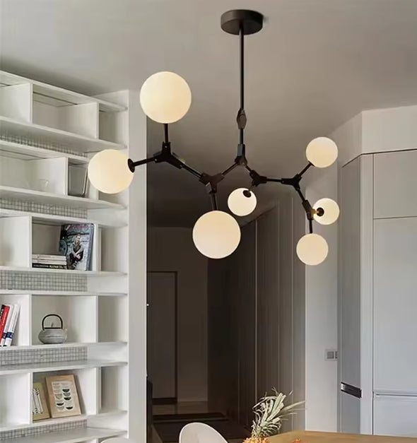 Crystal Glass Ball Chandelier Modern Hanging Pendant Lights for Staircase Hotel
