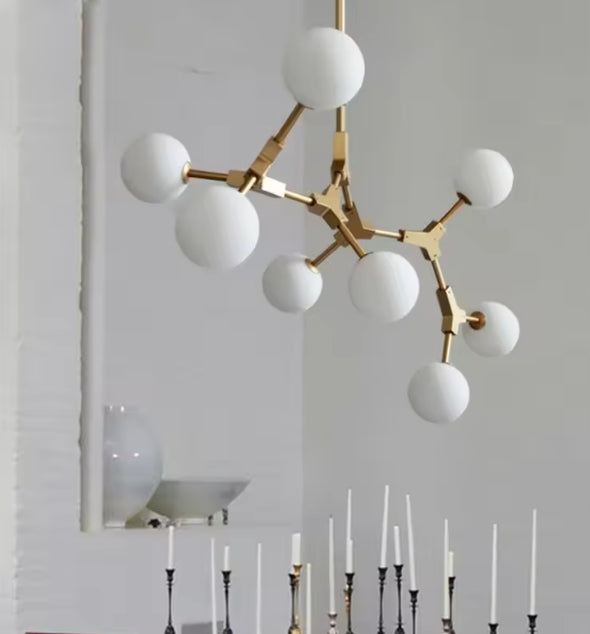 Crystal Glass Ball Chandelier Modern Hanging Pendant Lights for Staircase Hotel
