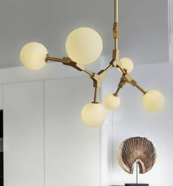 Crystal Glass Ball Chandelier Modern Hanging Pendant Lights for Staircase Hotel