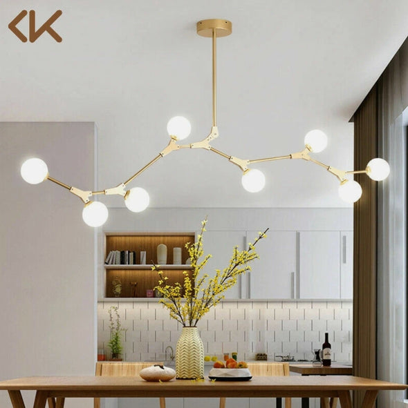 Crystal Glass Ball Chandelier Modern Hanging Pendant Lights for Staircase Hotel