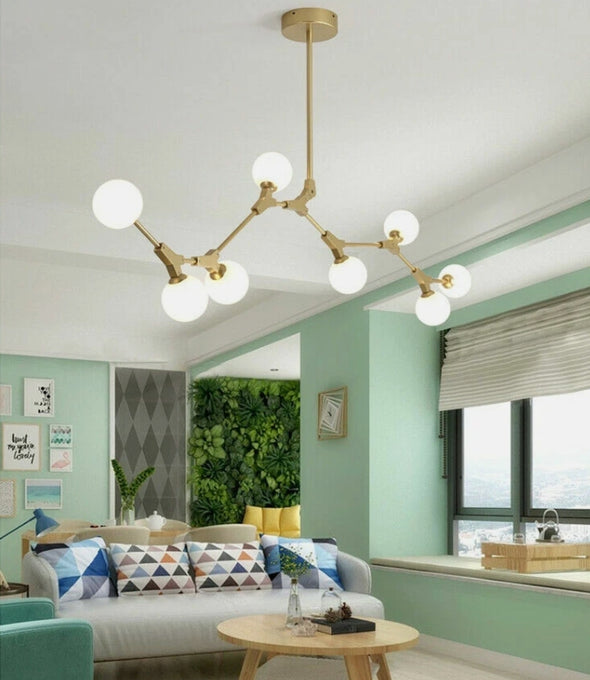 Crystal Glass Ball Chandelier Modern Hanging Pendant Lights for Staircase Hotel