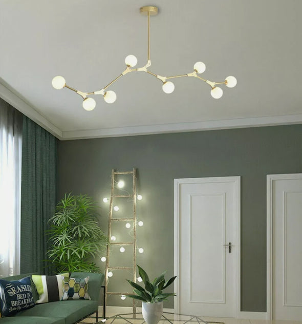 Crystal Glass Ball Chandelier Modern Hanging Pendant Lights for Staircase Hotel