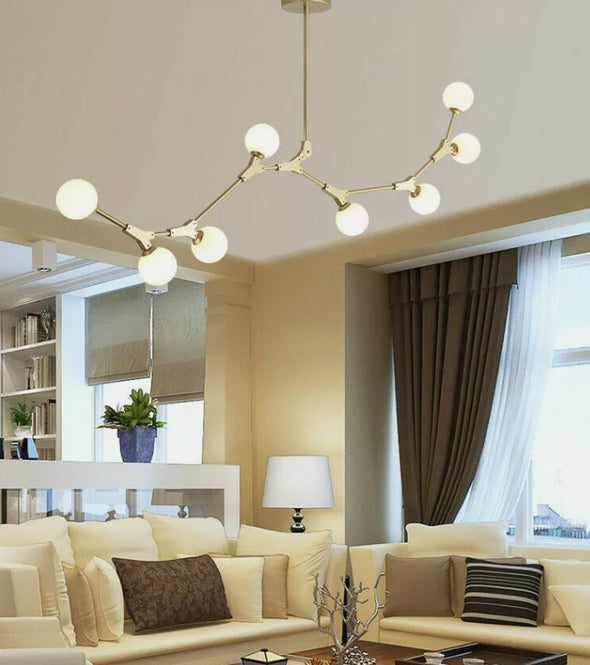 Crystal Glass Ball Chandelier Modern Hanging Pendant Lights for Staircase Hotel
