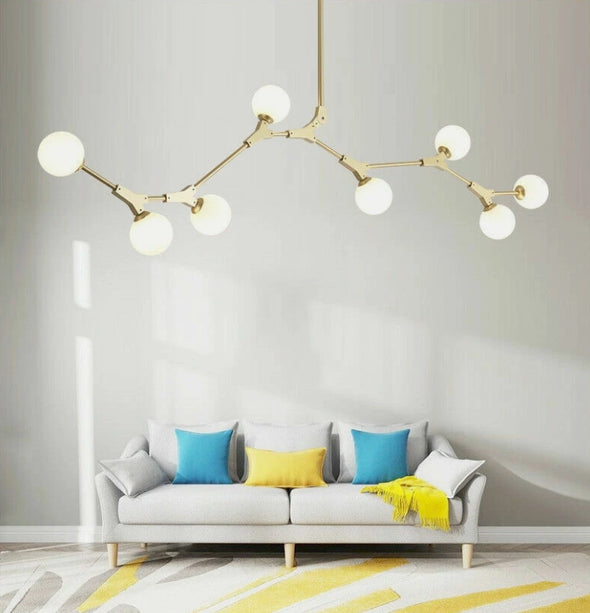Crystal Glass Ball Chandelier Modern Hanging Pendant Lights for Staircase Hotel