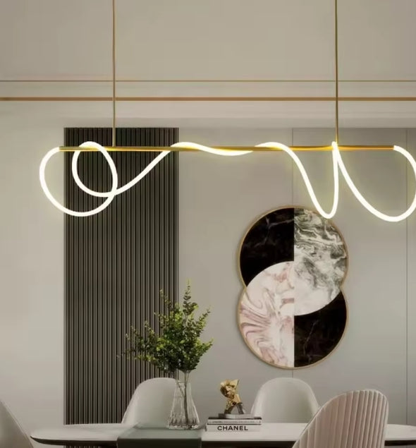 Crystal Metal Chandelier Modern LED Hanging Pendant Lights for Staircase Bedroom