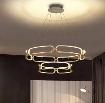 Modern Nordic Crystal Metal Chandelier Ceiling Light LED Hanging Lamp Pendant