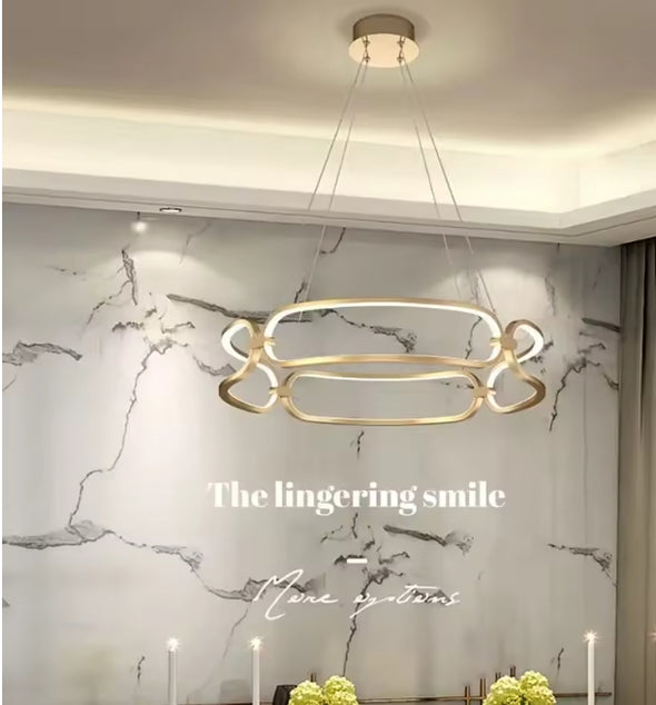 Modern Nordic Crystal Metal Chandelier Ceiling Light LED Hanging Lamp Pendant