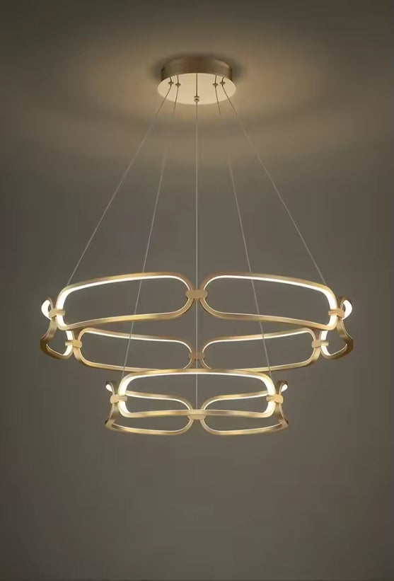 Modern Nordic Crystal Metal Chandelier Ceiling Light LED Hanging Lamp Pendant