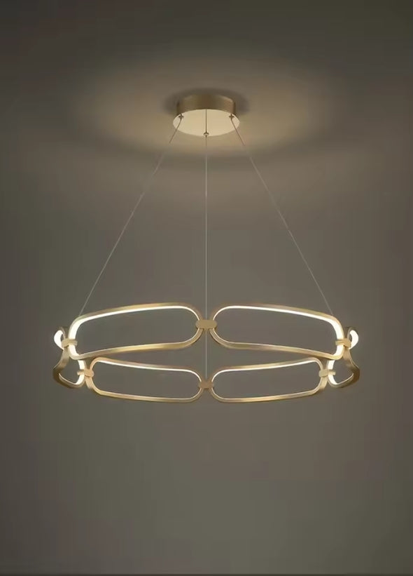 Modern Nordic Crystal Metal Chandelier Ceiling Light LED Hanging Lamp Pendant