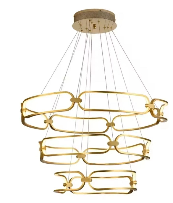 Modern Nordic Crystal Metal Chandelier Ceiling Light LED Hanging Lamp Pendant