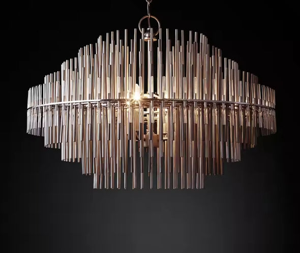 Modern Nordic Crystal Chandelier Round Ceiling Light LED Hanging Lamp Pendant