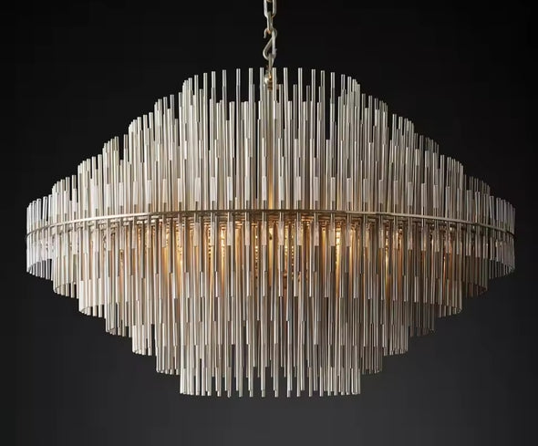 Modern Nordic Crystal Chandelier Round Ceiling Light LED Hanging Lamp Pendant