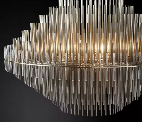 Modern Nordic Crystal Chandelier Round Ceiling Light LED Hanging Lamp Pendant