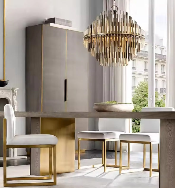 Modern Nordic Crystal Chandelier Round Ceiling Light LED Hanging Lamp Pendant