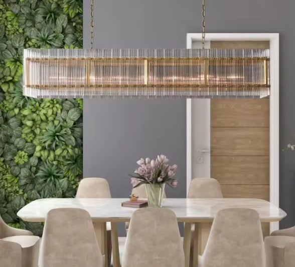 Modern Glass Square Chandelier Hanging Pendant Lights for Living Room
