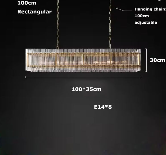 Modern Glass Square Chandelier Hanging Pendant Lights for Living Room