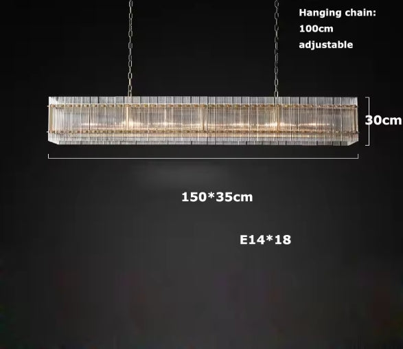 Modern Glass Square Chandelier Hanging Pendant Lights for Living Room