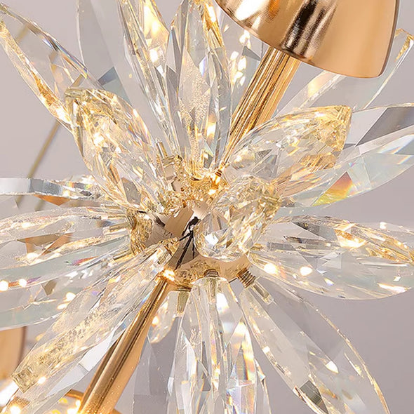 Luxury Snowflake Chandelier High Ceiling Light Fixture for Living Room Staircase