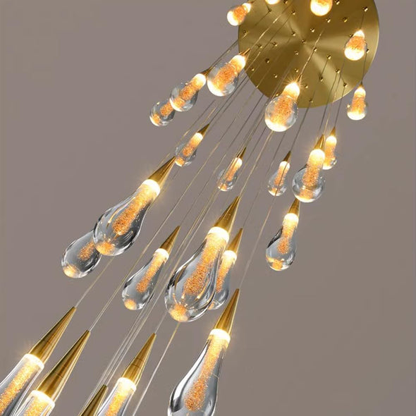 Modern Water Drop Chandelier Crystal Light Fixture for Living Room