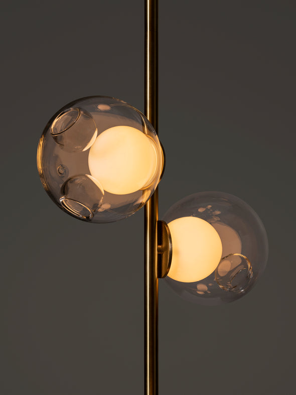 Minimalist Bubble Ball Floor Lamp Stainless Steel Light Fixture for Living Dining Room