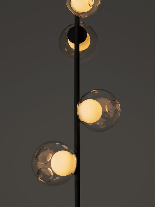 Minimalist Bubble Ball Floor Lamp Stainless Steel Light Fixture for Living Dining Room
