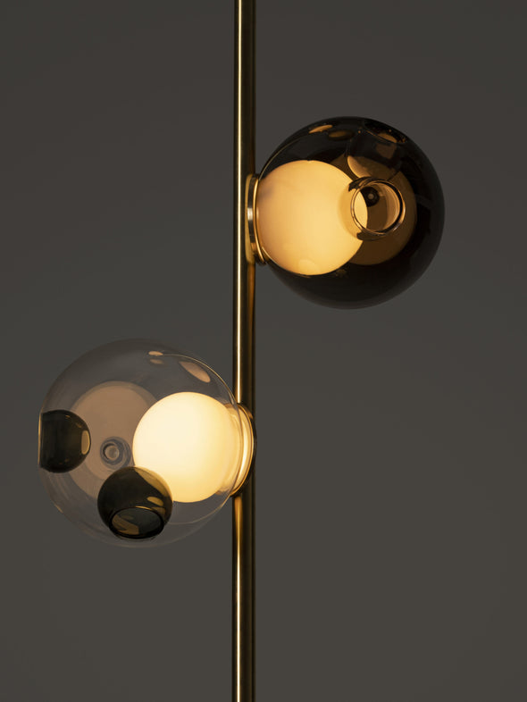 Minimalist Bubble Ball Floor Lamp Stainless Steel Light Fixture for Living Dining Room