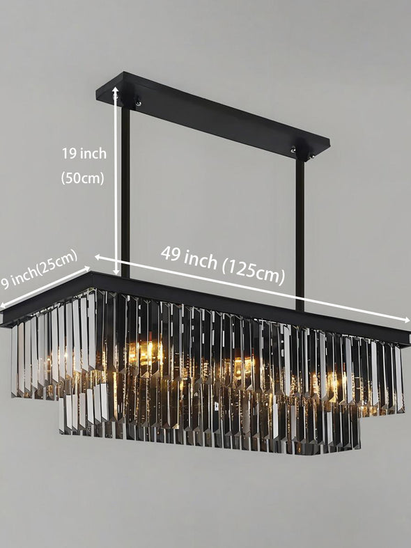 Crystal Square Chandelier Modern Hanging Pendant Lights for Staircase