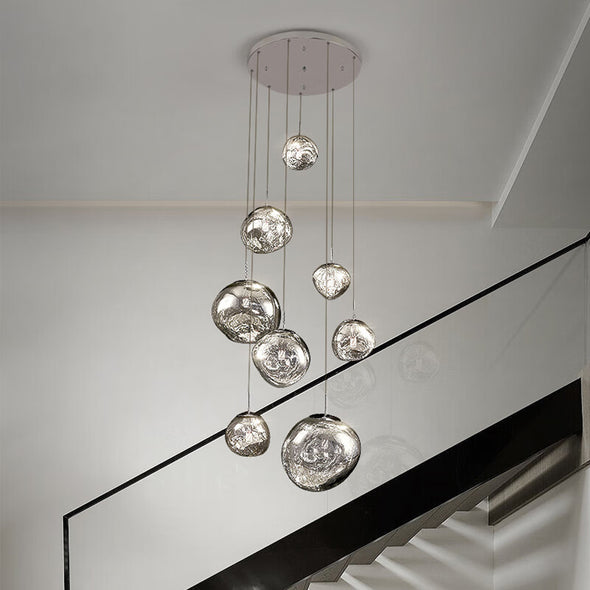 Postmodern Crystal Lava Chandelier Long Pendant Light for Living Room Staircase