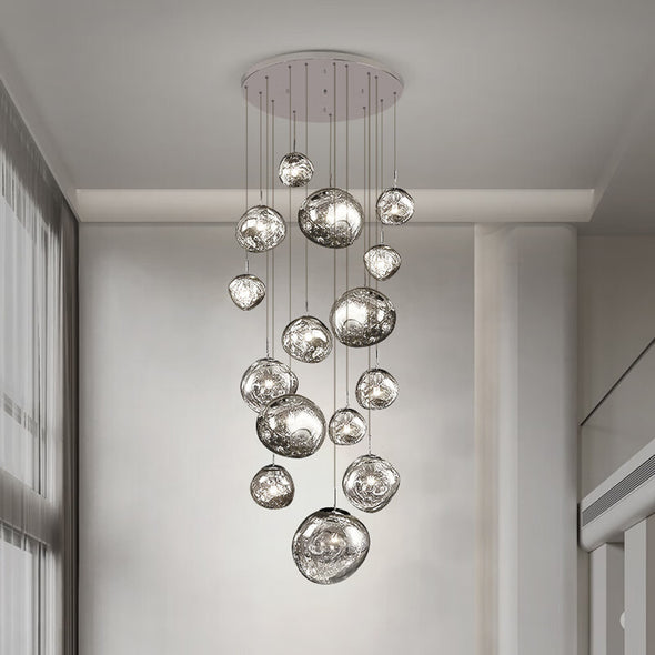Postmodern Crystal Lava Chandelier Long Pendant Light for Living Room Staircase