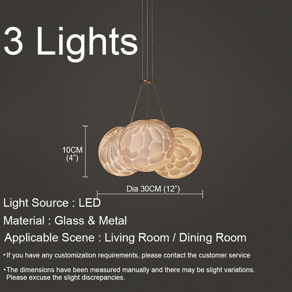 Nordic Glass Ball Chandelier Round Pendant Light for Living Dining Room