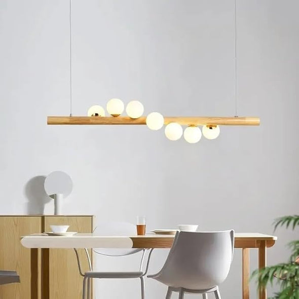 Glass Chandelier Modern Pearl Ball LED Hanging Pendant Lights for Staircase Home
