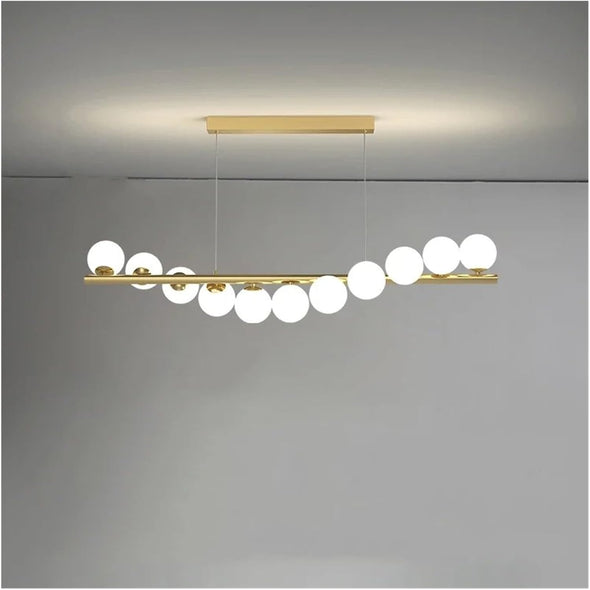 Modern Glass Chandelier Pearl Ball Led Hanging Pendant Lights for Staircase Home