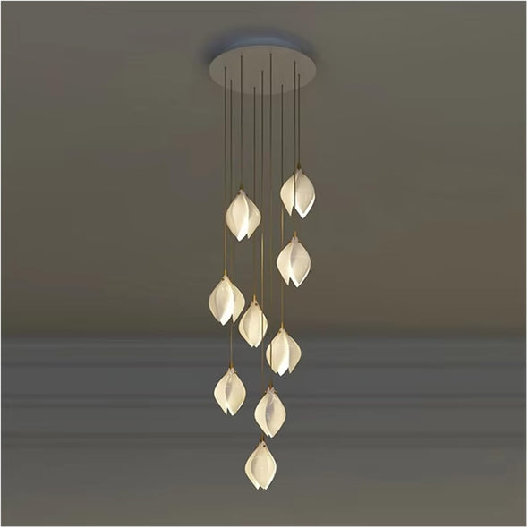 Modern Nordic Metal Ceramic Chandelier Hanging Lamp with Bulbs for Bedroom Loft