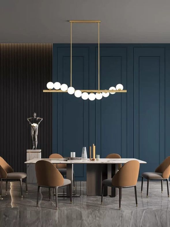 Modern Glass Chandelier Pearl Ball Led Hanging Pendant Lights for Staircase Home