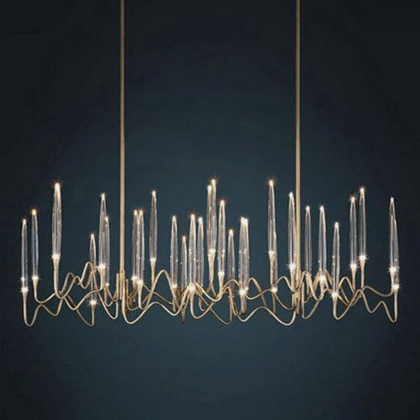 Crystal Candle Chandelier Modern Hanging Pendant Lights for Staircase Bedroom