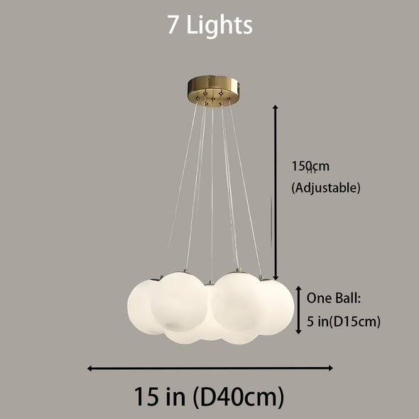 Glass Chandelier Modern Pearl Ball LED Hanging Pendant Lights for Home