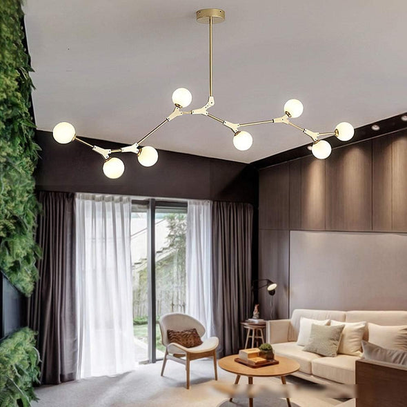 Crystal Glass Ball Chandelier Modern Hanging Pendant Lights for Staircase Hotel