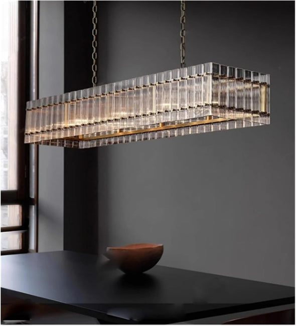 Modern Glass Square Chandelier Hanging Pendant Lights for Living Room