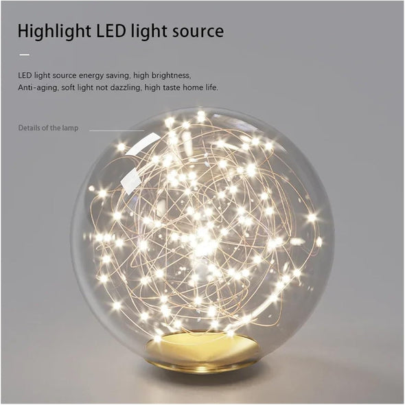 Modern Glass Chandelier Pearl Ball Led Hanging Pendant Lights for Staircase Home