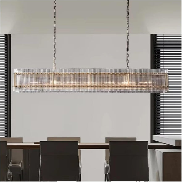 Modern Glass Square Chandelier Hanging Pendant Lights for Living Room