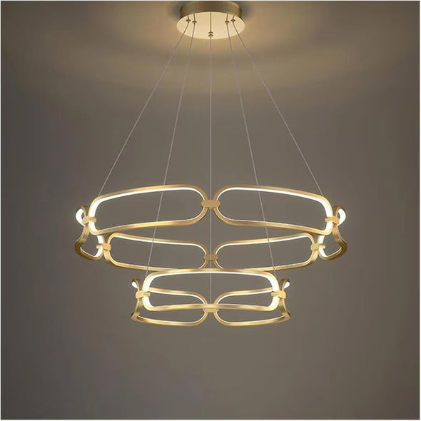 Modern Nordic Crystal Metal Chandelier Ceiling Light LED Hanging Lamp Pendant