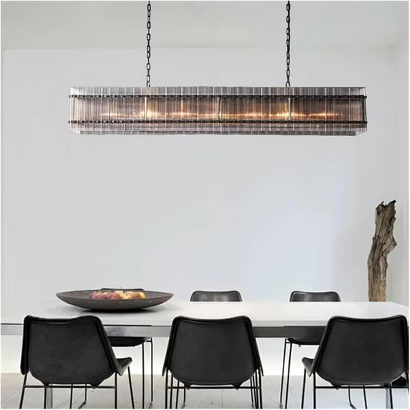 Modern Glass Square Chandelier Hanging Pendant Lights for Living Room