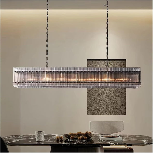 Modern Glass Square Chandelier Hanging Pendant Lights for Living Room